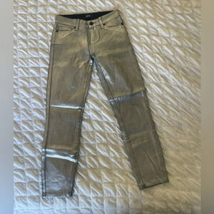 Paige gunmetal coated silver verdugo jeans